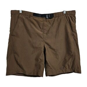 The North Face Belted Lined Nylon Shorts Mens Medium Brown Pockets Outdoors